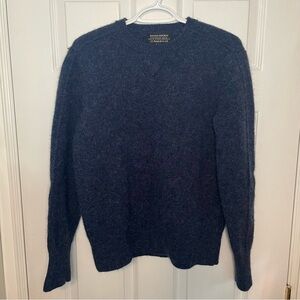 Banana Republic 100% Shetland Wool Blue Pullover Crewneck Sweater Large